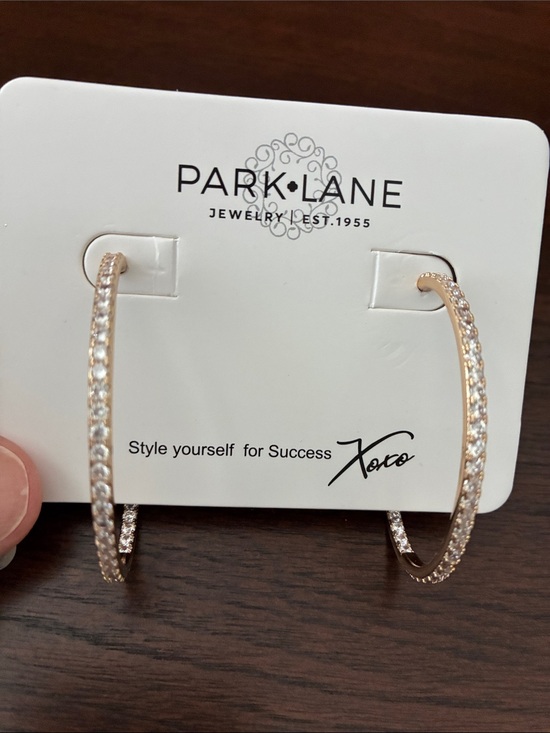 Park Lane Jewelry - Park Lane Gold Crystal Oval Hoop Earrings